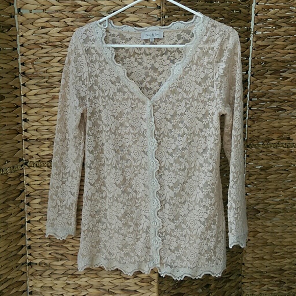 *SOLD* Paul & Joe Beige Lace Cardigan