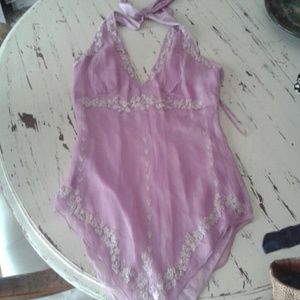 Bebe medium silk halter blouse