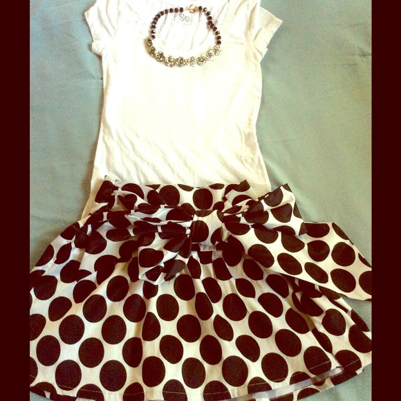 Polka Dot Black and White Skirt