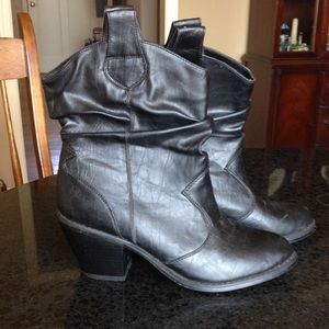 Black Slouch Cowboy Boots