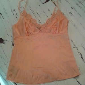 Bebe medium orange silk tank cami