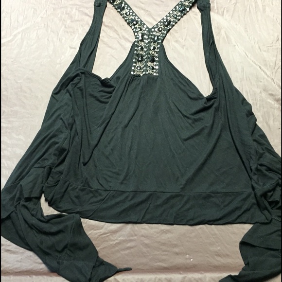 Forever 21 black beaded vest