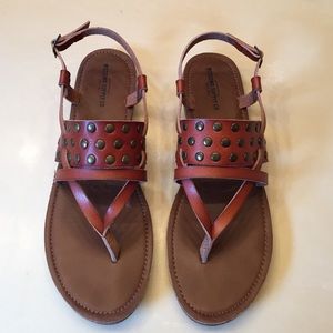 Brown studded sandals