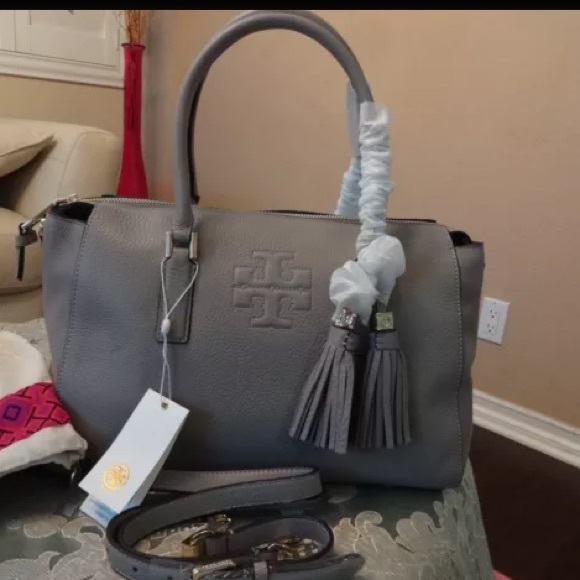 NWT Tory Burch Thea Zip Satchel in Duststorm - Picture 2 of 4
