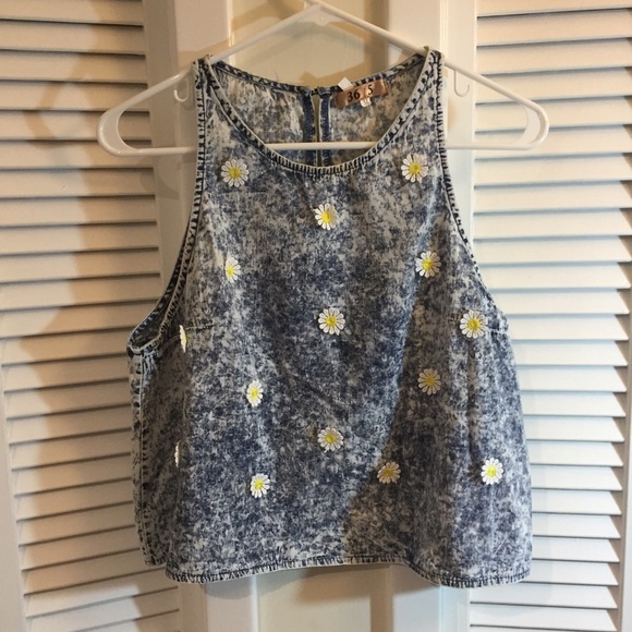 🌼daisy chambray crop🌼