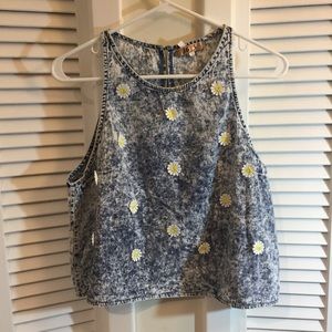 🌼daisy chambray crop🌼