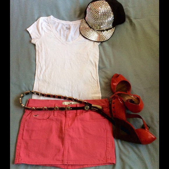 Pink/Coral Color Hollister mini Skirt