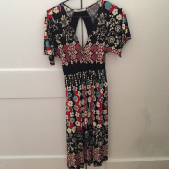 floral open back dress