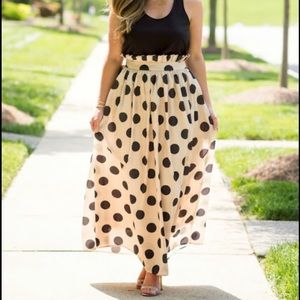 Polka Dot Midi Skirt