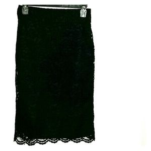 Banana Republic  Black lacy Pencil Skirt