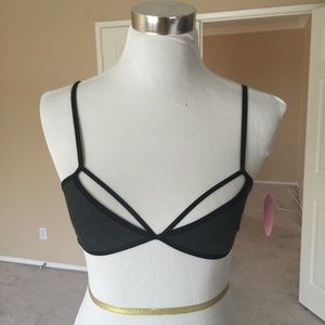 Dare to be bold dark grey top/bralette