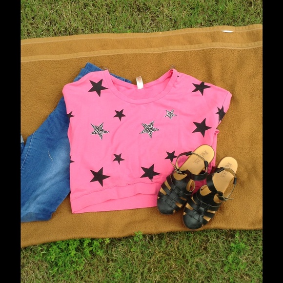 Pink cropped sweater