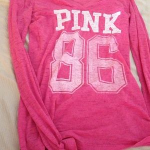 vs pink v neck long sleeve