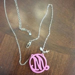 Pink initial M 8IN Adjustable another 4IN