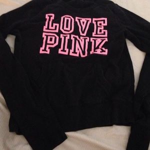 blank vs pink sweater w/ front pocket