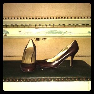 Nine West brown leather high heels