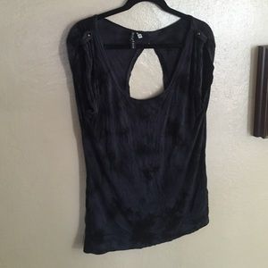 Affliction cut out back tie dye tee