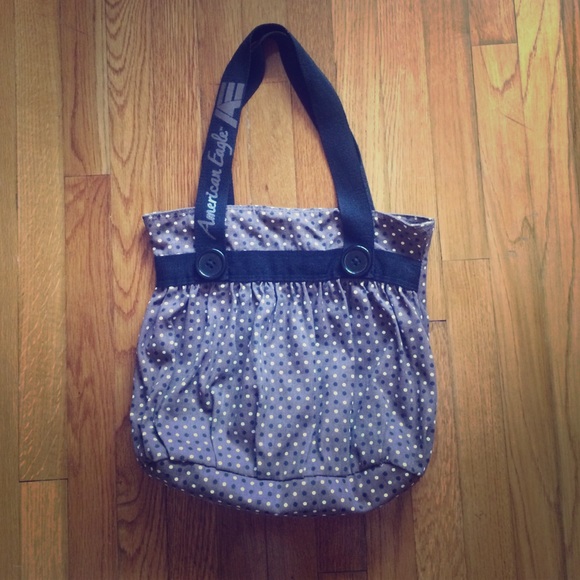 American Eagle brown polka dotted handbag
