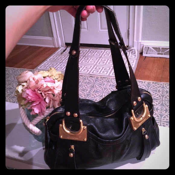 B MAKOWSKY black with gold accents , purse👜