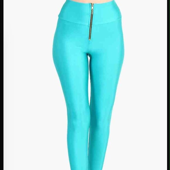 Teal high waist leggings