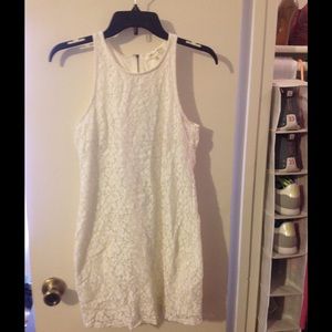 Floral pattern white dress