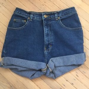 High waisted denim shorts