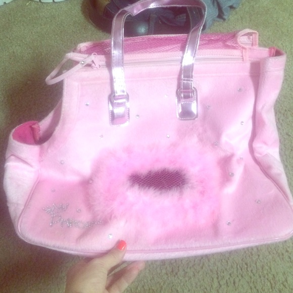 Large pink princess small dog purse