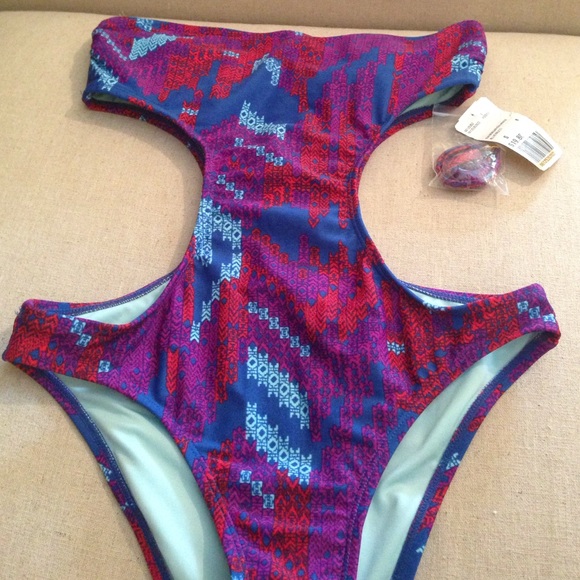 Multi colored one piece swimsuit