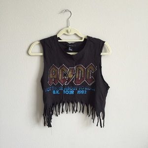Abdc crop fringe top