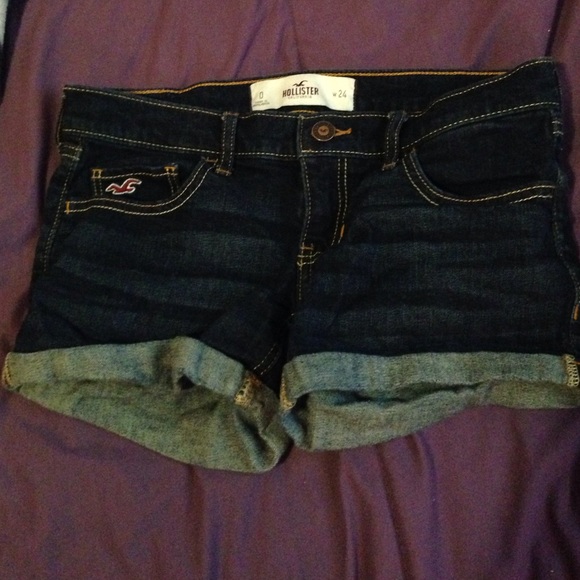 Dark wash hollister shorts