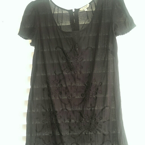 Black embroidered dress