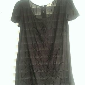 Black embroidered dress