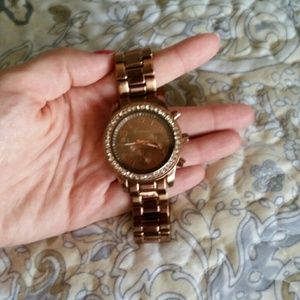 Boyfriend style bronze watch