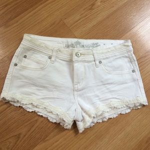 Beautiful white lace trimmed shorts