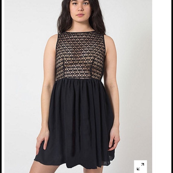 American Apparel Sleeveless Lace Chiffon Dress - Picture 1 of 4