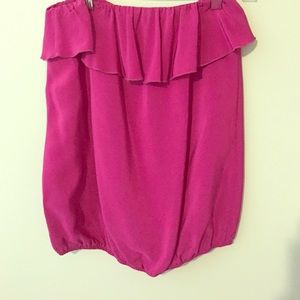 Strapless silk shirt
