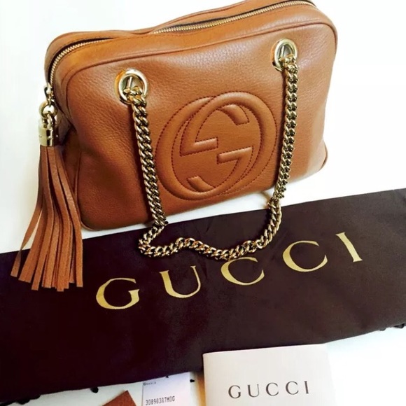 NWT Authentic Gucci Soho Mocha Leather Chain Bag - Picture 1 of 4
