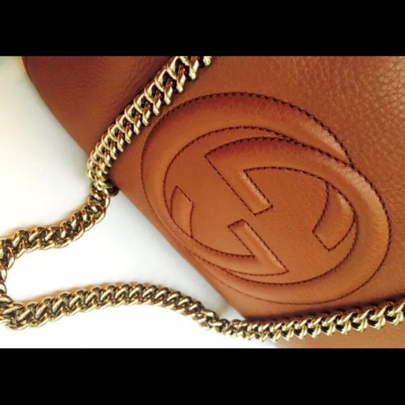NWT Authentic Gucci Soho Mocha Leather Chain Bag - Picture 2 of 4