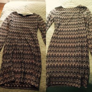 A black and white Velvet Torch dress