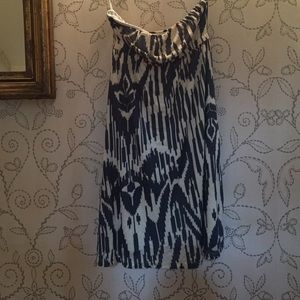 Strapless Graham and Velvet dress