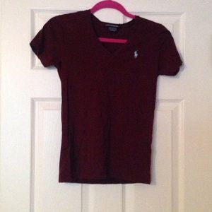 Maroon polo V-neck