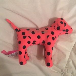 4 PINK pink polka dot dog