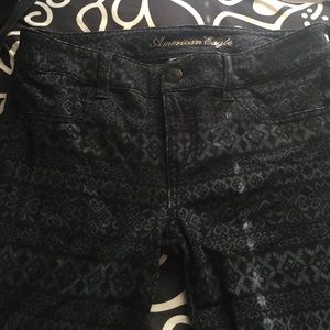 Super stretch Aztec print American Eagle jeggings.
