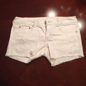 White denim shorts