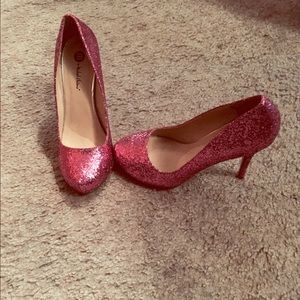 Michael Antonio pink glitter high heels