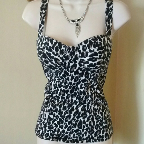 SEXY CHEETAH PRINT CORSET STYLE TOP