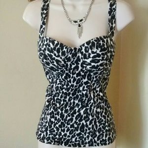 SEXY CHEETAH PRINT CORSET STYLE TOP