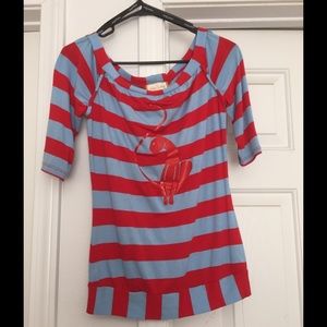 ‼️SALE‼️Babyphat blue and red mid-sleeve top