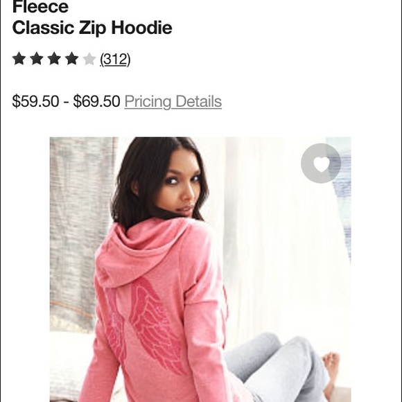 VICTORIA'S SECRET ANGEL WINGS ZIP-UP HOODIE