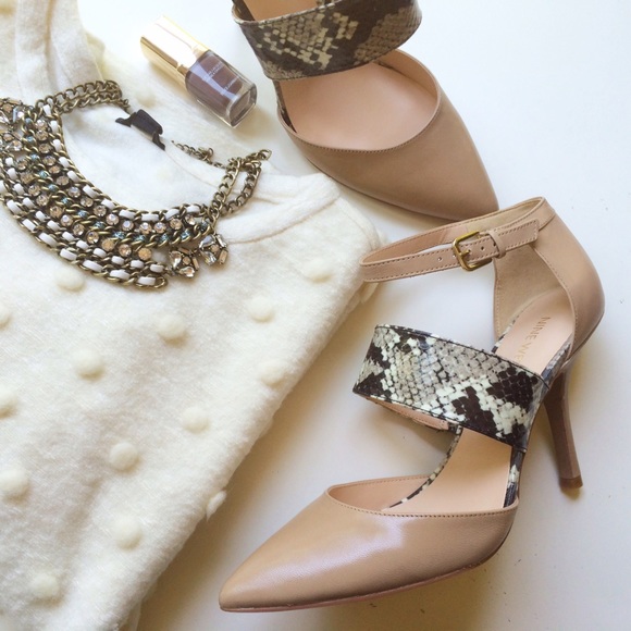 Nine West Shoes - ❗️FINAL❗️Nude And Python Strap Pumps